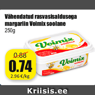 Allahindlus - Vähendatud rasvasisaldusega margariin Voimix soolane 250g