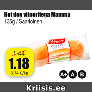 Allahindlus - Hot dog viineritega Mamma