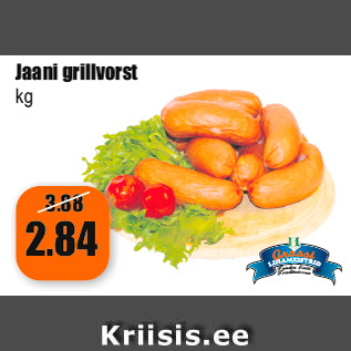 Allahindlus - Jaani grillvorst kg