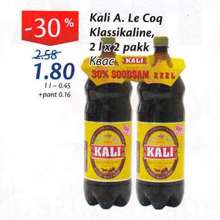 Allahindlus - Kali A.Le Cog Klassikaline, 2 l x 2 pakk