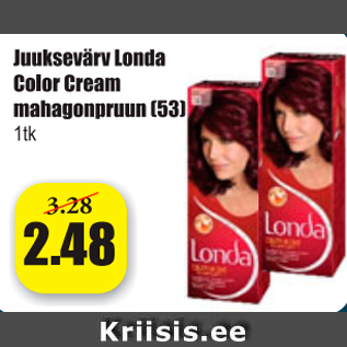 Allahindlus - Juuksevärv Londa Color Cream mahagonpruun (53) 1 tk