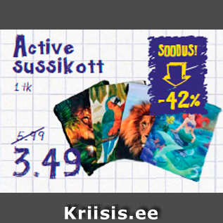 Allahindlus - Active sussikott 1 tk