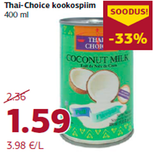 Allahindlus - Thai-Choice kookospiim 400 ml
