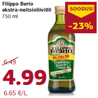 Allahindlus - Filippo Berio ekstra-neitsioliiviõli 750 ml