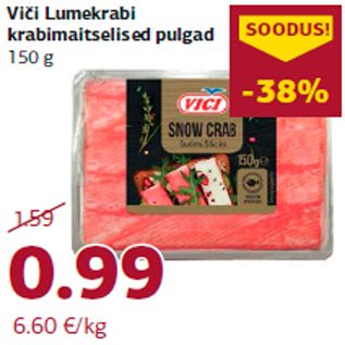 Allahindlus - Viči Lumekrabi krabimaitselised pulgad 150 g