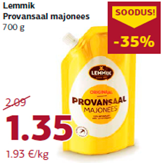 Allahindlus - Lemmik Provansaal majonees 700 g