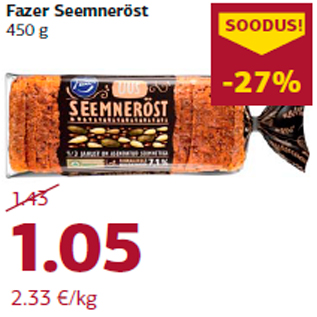 Allahindlus - Fazer Seemneröst 450 g