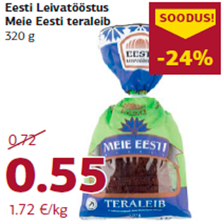 Allahindlus - Eesti Leivatööstus Meie Eesti teraleib 320 g