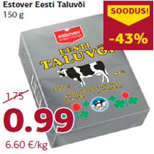 Allahindlus - Estover Eesti Taluvõi 150 g