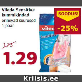 Allahindlus - Vileda Sensitive kummikindad
