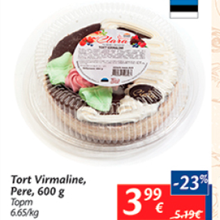 Allahindlus - Tort Virmaline, Pere, 600 g