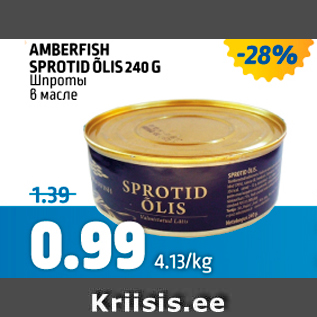 Allahindlus - AMBERFISH SPROTID ÕLIS 240 G