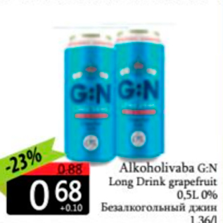 Allahindlus - Alkoholivaba G:N Long Drink grapefruit