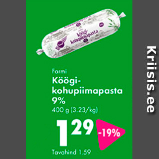 Allahindlus - Farmi Köögi-kohupiimapasta 9%, 400 g