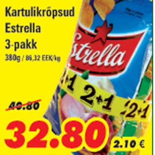 Allahindlus - Kartulikrõpsud Estrella