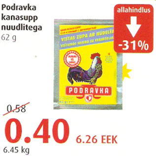 Allahindlus - Podravka kanasupp nuudlitega