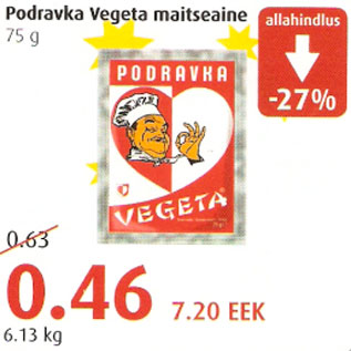 Allahindlus - Podravka Vegeta maitseaine