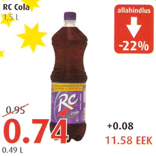 Allahindlus - RC Cola