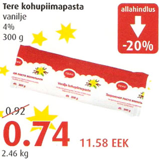 Allahindlus - Tere kohupiimapasta