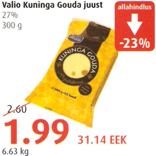 Allahindlus - Valio Kuninga Gouda juust