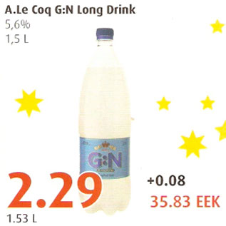 Allahindlus - A.Le Coq G:N Long Drink