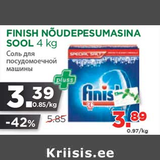 Allahindlus - FINISH NÕUDEPESUMASINA SOOL 4 kg