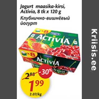 Allahindlus - Jogurt maasika-kirsi, Activia, 8 tk x 120 g