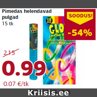 Allahindlus - Pimedas helendavad pulgad 15 tk