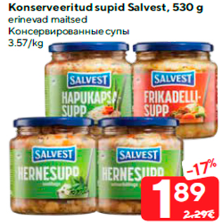 Allahindlus - Konserveeritud supid Salvest, 530 g