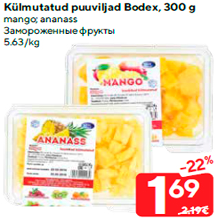 Allahindlus - Külmutatud puuviljad Bodex, 300 g