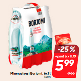 Allahindlus - Mineraalvesi Borjomi, 6x1 l