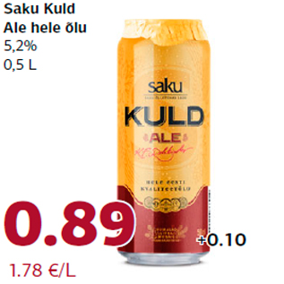 Allahindlus - Saku Kuld Ale hele õlu