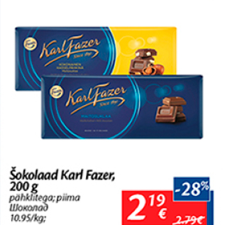 Allahindlus - Šokolaad Karl Fazer, 200 g