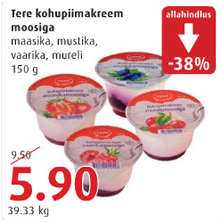 Allahindlus - Tere kohupiimakreem moosiga