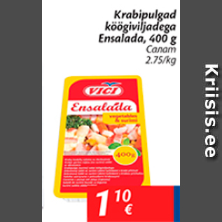 Allahindlus - Krabipulgad köögiviljadega Ensalada, 400 g