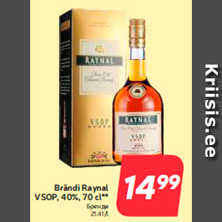 Allahindlus - Brändi Raynal VSOP, 40%, 70 cl**