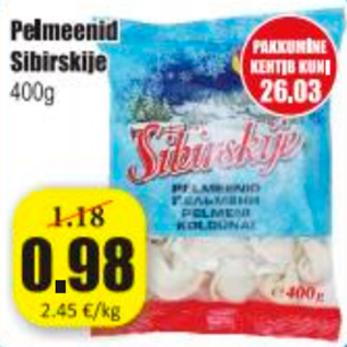 Скидка - Пельмени Sibirskije 400 г