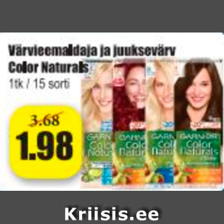 Скидка - Средство для удаления краски и окрашивания волос Color Naturals