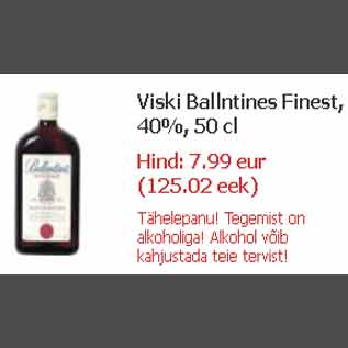 Allahindlus - Viski Ballantines Finest