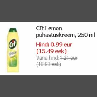 Allahindlus - CIF Lemon puhastuskreem