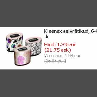 Allahindlus - Kleenex salvrätikud