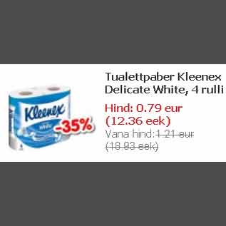 Allahindlus - Tualettpaber Kleenex Delicate White