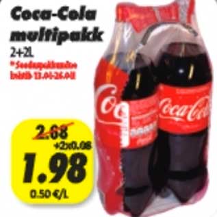 Скидка - Coca-Cola мульти упаковка 2+2л