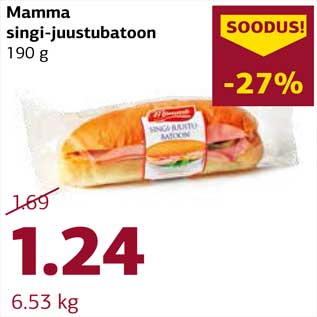 Allahindlus - Mamma singi-juustubatoon 190 g