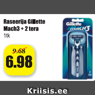 Скидка - Бритва Gillette Mach3 + 2 лезвия 1 шт.