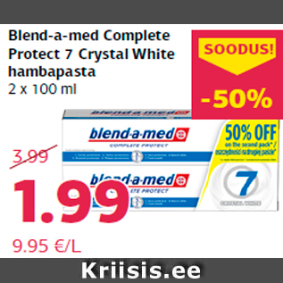 Allahindlus - Blend-a-med Complete Protect 7 Crystal White hambapasta