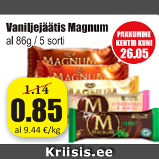 Скидка - Ванильное мороженое Magnum