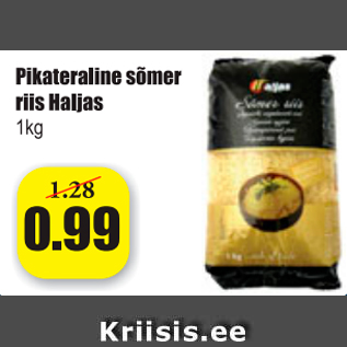 Allahindlus - Pikateraline sõmer riis Haljas 1 kg