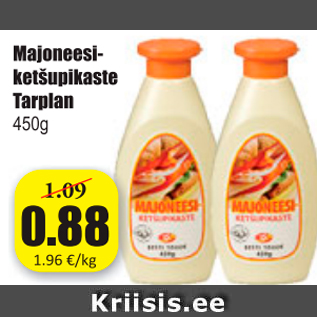 Allahindlus - Majoneesiketšupikaste Tarplan 450 g