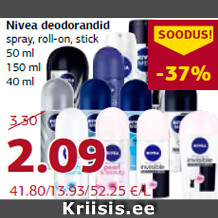 Allahindlus - Nivea deodorandid